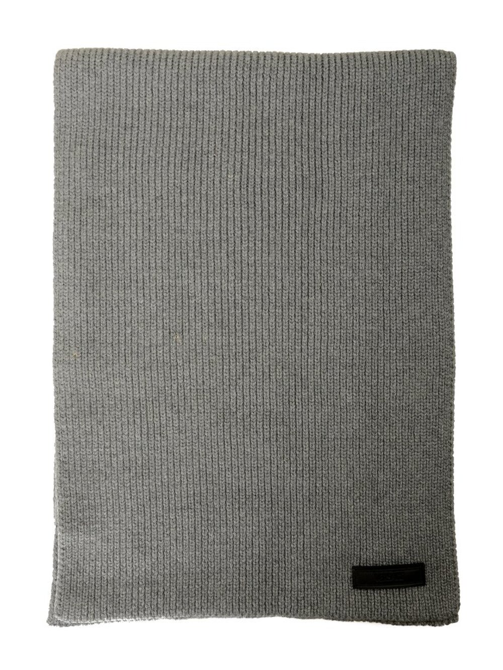 Versace Unisex Gray 100% Wool Ribbed Knitted Long Scarf